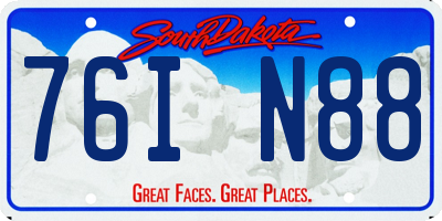 SD license plate 76IN88