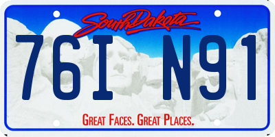 SD license plate 76IN91