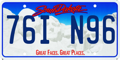 SD license plate 76IN96