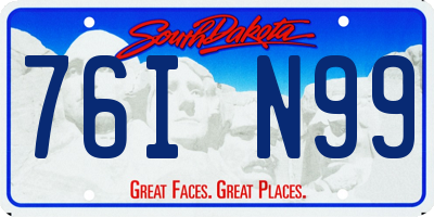 SD license plate 76IN99