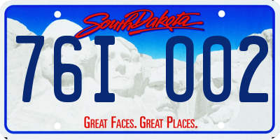 SD license plate 76IO02