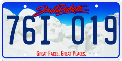 SD license plate 76IO19