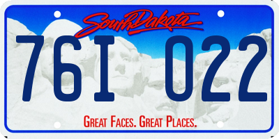 SD license plate 76IO22