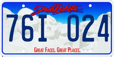 SD license plate 76IO24