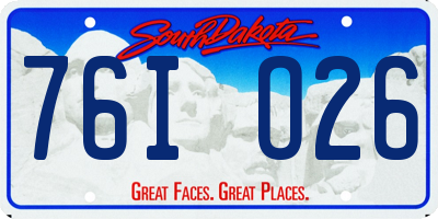 SD license plate 76IO26