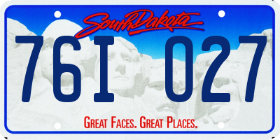SD license plate 76IO27