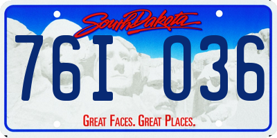 SD license plate 76IO36