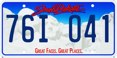 SD license plate 76IO41