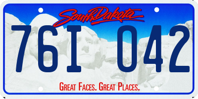 SD license plate 76IO42