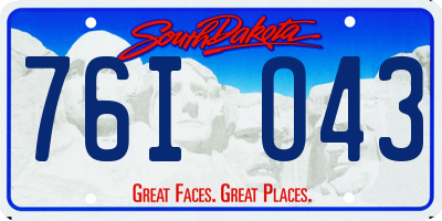 SD license plate 76IO43