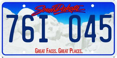 SD license plate 76IO45