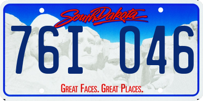 SD license plate 76IO46