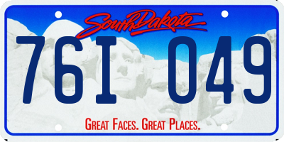 SD license plate 76IO49