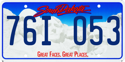 SD license plate 76IO53