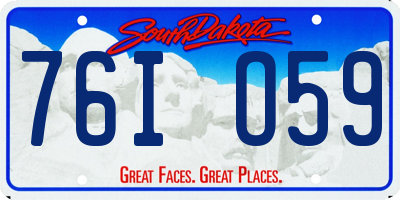 SD license plate 76IO59
