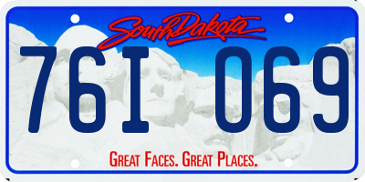 SD license plate 76IO69