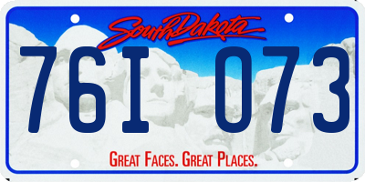 SD license plate 76IO73