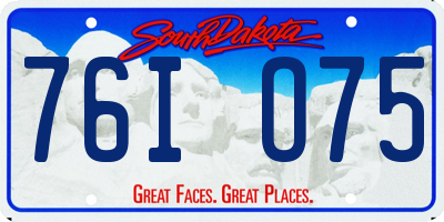 SD license plate 76IO75