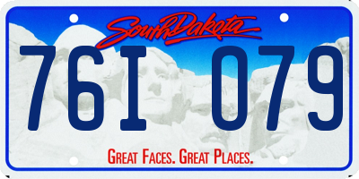 SD license plate 76IO79