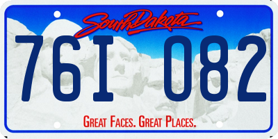 SD license plate 76IO82