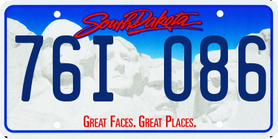 SD license plate 76IO86