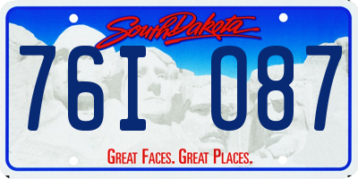 SD license plate 76IO87