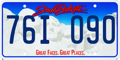 SD license plate 76IO90