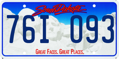 SD license plate 76IO93