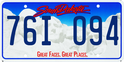 SD license plate 76IO94