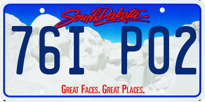 SD license plate 76IP02