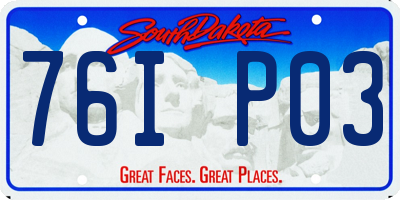 SD license plate 76IP03