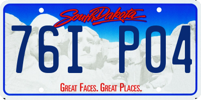 SD license plate 76IP04