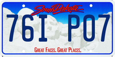SD license plate 76IP07