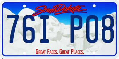 SD license plate 76IP08