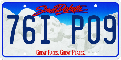 SD license plate 76IP09