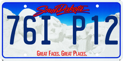 SD license plate 76IP12