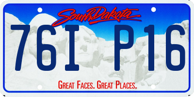 SD license plate 76IP16