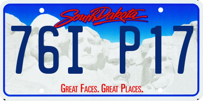 SD license plate 76IP17