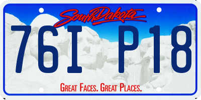 SD license plate 76IP18