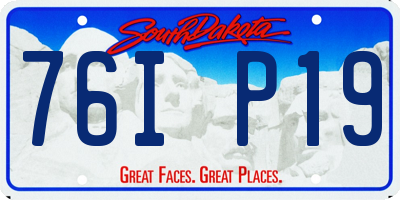 SD license plate 76IP19