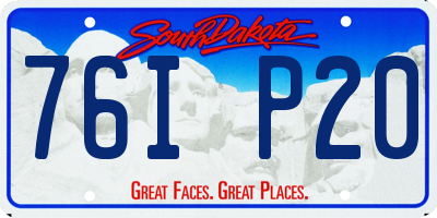 SD license plate 76IP20