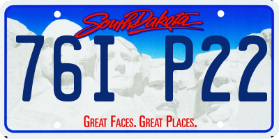 SD license plate 76IP22