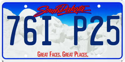 SD license plate 76IP25