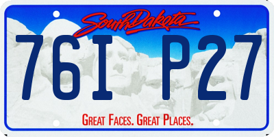 SD license plate 76IP27