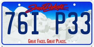 SD license plate 76IP33