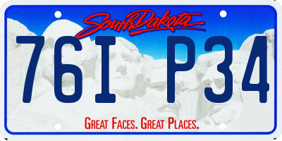 SD license plate 76IP34