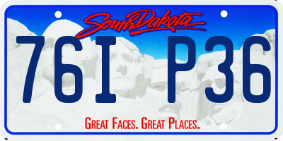 SD license plate 76IP36