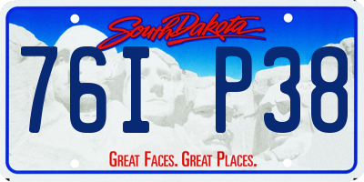 SD license plate 76IP38