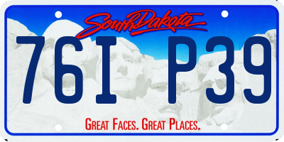 SD license plate 76IP39