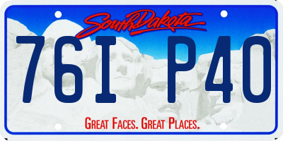 SD license plate 76IP40